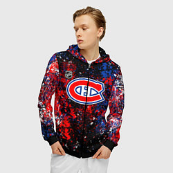 Толстовка 3D на молнии мужская Montreal Canadiens NHL black, цвет: 3D-черный — фото 2