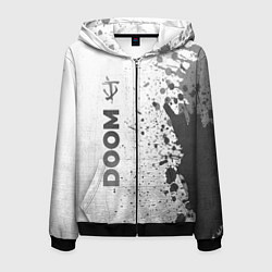 Мужская толстовка на молнии Doom - white gradient по-вертикали