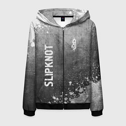 Толстовка 3D на молнии мужская Slipknot - grey gradient вертикально, цвет: 3D-черный