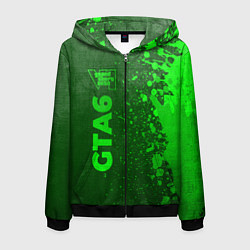 Мужская толстовка на молнии GTA6 - green gradient по-вертикали