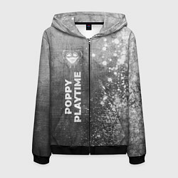 Мужская толстовка на молнии Poppy Playtime - grey gradient по-вертикали