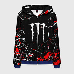 Мужская толстовка на молнии Monster energy штрихи