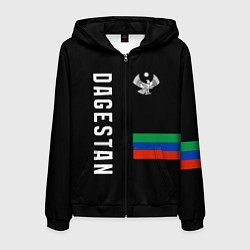 Толстовка 3D на молнии мужская Dagestan republic, цвет: 3D-черный