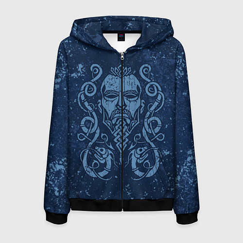 Мужская толстовка на молнии Викинг орнамент / 3D-Черный – фото 1