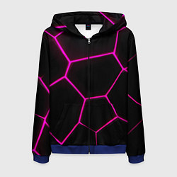 Мужская толстовка на молнии Черные соты текстура