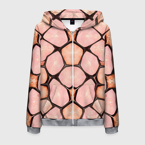 Мужская толстовка на молнии Розовые пятна жирафа / 3D-Меланж – фото 1