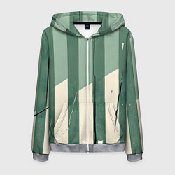 Мужская толстовка на молнии Зеленые полосы