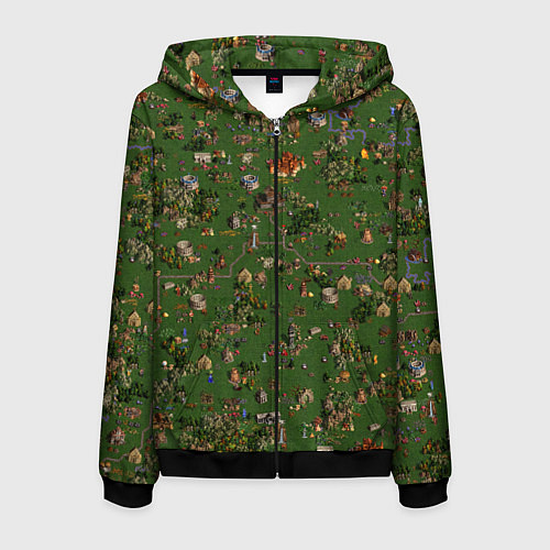 Мужская толстовка на молнии Земли Оплота - Герои 3 / 3D-Черный – фото 1