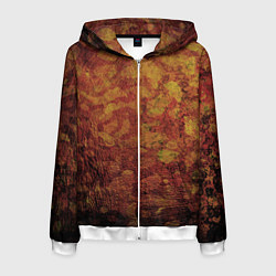 Толстовка 3D на молнии мужская Абстракция - desert camouflage, цвет: 3D-белый