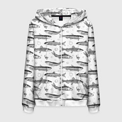 Мужская толстовка на молнии Корюшка паттерн