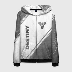 Толстовка 3D на молнии мужская Destiny - white gradient вертикально, цвет: 3D-черный