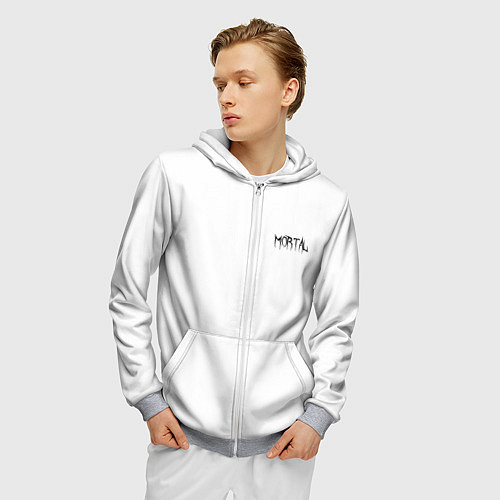 Мужская толстовка на молнии Gothic style - замок / 3D-Меланж – фото 3