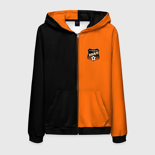 Мужская толстовка на молнии ФК Урал - два цвета / 3D-Черный – фото 1
