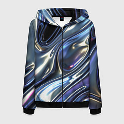 Мужская толстовка на молнии Серебро жидкий металл