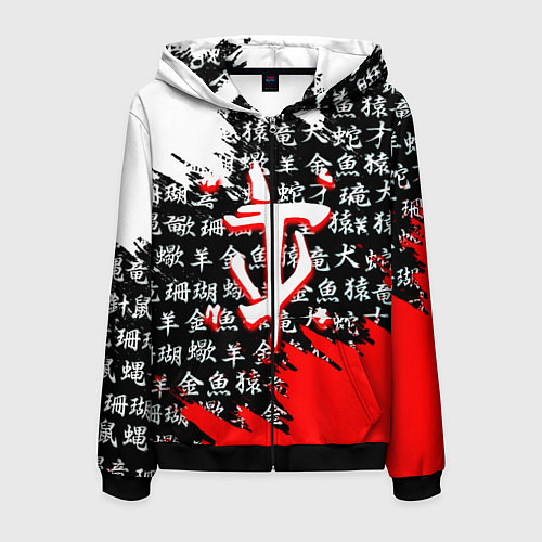 Мужская толстовка на молнии Doom dark age japan / 3D-Черный – фото 1