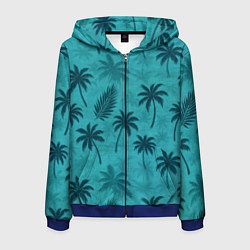 Толстовка 3D на молнии мужская Гавайский стиль - Томми Версетти, цвет: 3D-синий