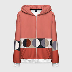 Мужская толстовка на молнии Луна Малевича розовый томат