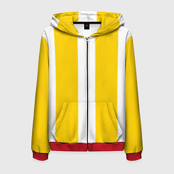 Толстовка 3D на молнии мужская Color yellow white line, цвет: 3D-красный