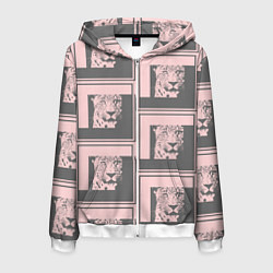 Мужская толстовка на молнии Леопард в рамке