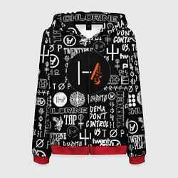 Мужская толстовка на молнии Twenty one pilots rock logo
