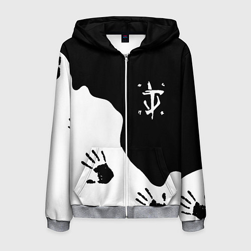 Мужская толстовка на молнии Doom отпечатки демона / 3D-Меланж – фото 1