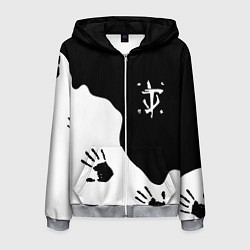 Толстовка 3D на молнии мужская Doom отпечатки демона, цвет: 3D-меланж