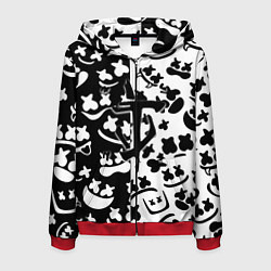 Толстовка 3D на молнии мужская Doom x Marshmello pattern, цвет: 3D-красный