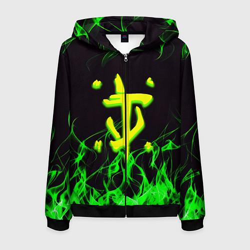 Мужская толстовка на молнии Doom кислотное лого / 3D-Черный – фото 1