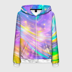 Толстовка 3D на молнии мужская Волшебный мистический космос, цвет: 3D-белый