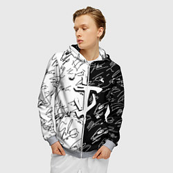Толстовка 3D на молнии мужская Doom автографы, цвет: 3D-меланж — фото 2