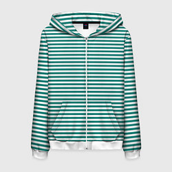 Толстовка 3D на молнии мужская Тельняшка пограничника, цвет: 3D-белый