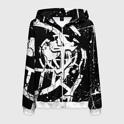 Толстовка 3D на молнии мужская Doom smile game, цвет: 3D-белый