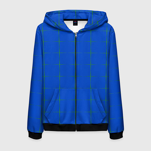 Мужская толстовка на молнии Color blue stripes / 3D-Черный – фото 1