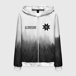 Толстовка 3D на молнии мужская Лес - это мой храм, цвет: 3D-белый