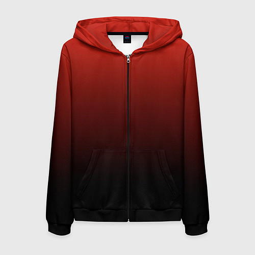 Мужская толстовка на молнии Red gradient / 3D-Черный – фото 1