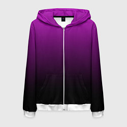 Толстовка 3D на молнии мужская Purple gradient, цвет: 3D-белый