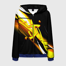 Толстовка 3D на молнии мужская Doom геометрия из полос, цвет: 3D-синий