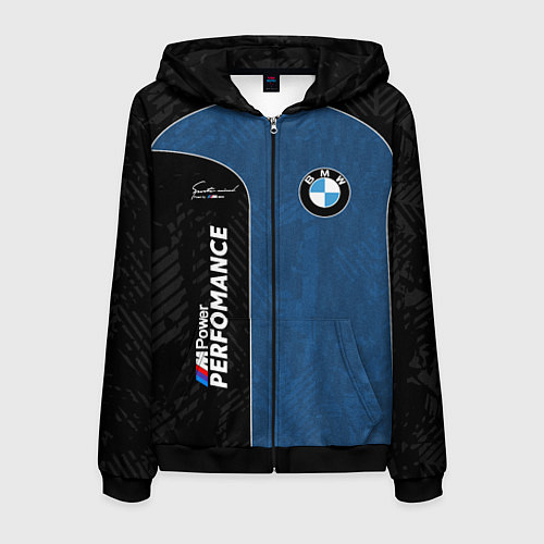 Мужская толстовка на молнии BMW Performance Power / 3D-Черный – фото 1