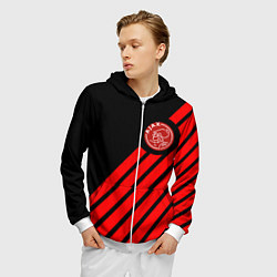 Толстовка 3D на молнии мужская Ajax геометрия, цвет: 3D-белый — фото 2