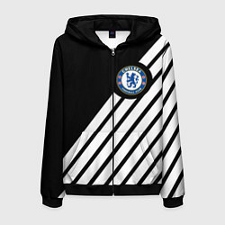 Толстовка 3D на молнии мужская Chelsea geometry sport, цвет: 3D-черный