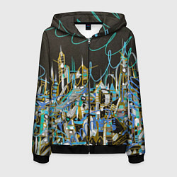 Толстовка 3D на молнии мужская Night city, цвет: 3D-черный