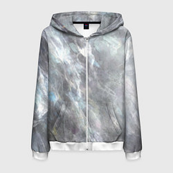 Мужская толстовка на молнии Абстракция - white smoke on gray background