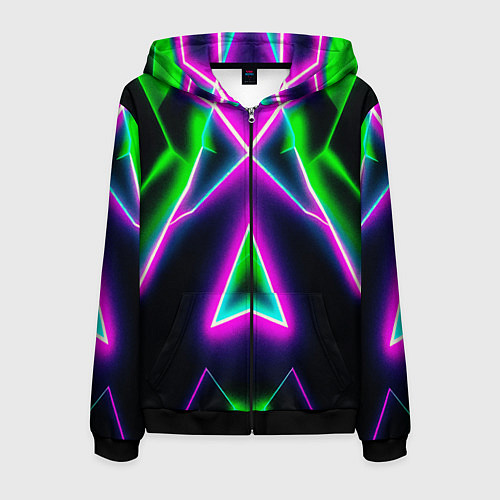 Мужская толстовка на молнии Multicolored colorful color / 3D-Черный – фото 1