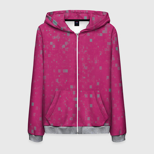 Мужская толстовка на молнии Color pink brown squares / 3D-Меланж – фото 1