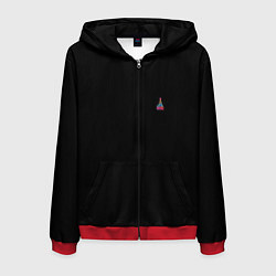 Толстовка 3D на молнии мужская Christmas tree gifts, цвет: 3D-красный