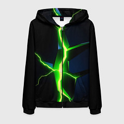 Мужская толстовка на молнии Neon green glow