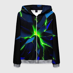 Мужская толстовка на молнии Neon green glow