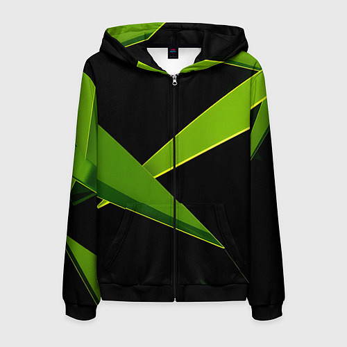 Мужская толстовка на молнии Geometric neon / 3D-Черный – фото 1