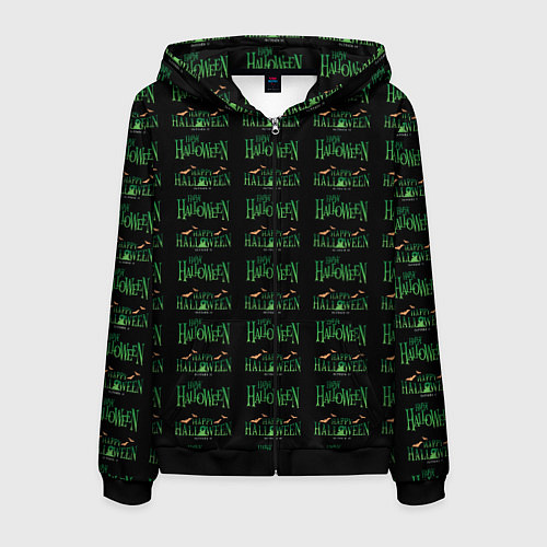 Мужская толстовка на молнии Halloween pattern / 3D-Черный – фото 1