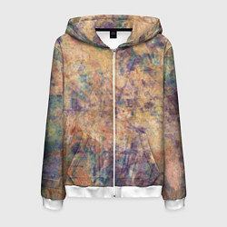 Толстовка 3D на молнии мужская Абстракция - pink marble with blue flecks, цвет: 3D-белый
